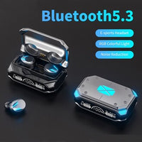 M41 Bluetooth 5.3 Earbuds – True Wireless Gaming Headset with LED Digital Display, Environmental Noise Cancelling, Waterproof Sport Earphones with Emergency Power Bank Feature