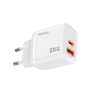 Ronin R-6025 Catalyst 20W PD Fast Charging Adapter | QC 18W & Super VOOC Support | Universal USB Charger for Android & iPhone