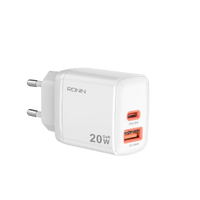 Ronin R-6025 Catalyst 20W PD Fast Charging Adapter | QC 18W & Super VOOC Support | Universal USB Charger for Android & iPhone