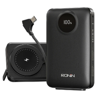 Ronin R-4045 Velocity 10000mAh Power Bank – 22.5W Fast Charge, Wireless & Magsafe Compatible