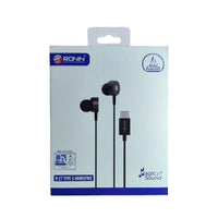Ronin R-27 Type-C Wired Handsfree Earphones – Crystal Clear Sound with Inline Microphone