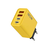 120W Ultra-Fast Charging Power Adapter – Dual PD + 2 USB Ports Wall Charger