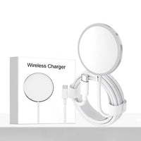 Apple iPhone Series MagSafe Magnetic Wireless Charger 15W Fast Charging Pad with USB Cable – Strong Magnet, Qi-Certified