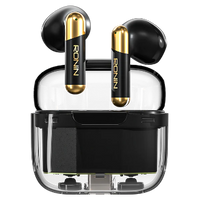 Ronin R-7070 Snap Wireless Earbuds | Transparent Design, Bluetooth 5.3, Touch Control & Reel Scrolling Feature