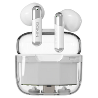 Ronin R-7070 Snap Wireless Earbuds | Transparent Design, Bluetooth 5.3, Touch Control & Reel Scrolling Feature
