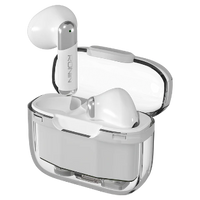 Ronin R-7070 Snap Wireless Earbuds | Transparent Design, Bluetooth 5.3, Touch Control & Reel Scrolling Feature