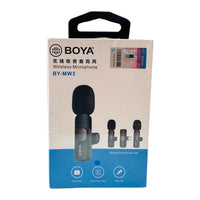 Boya BY-MW3 Dual Lavalier Microphone – Professional Clip-On Mic for Smartphones, Cameras & PCs