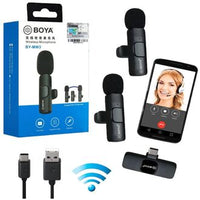 Boya BY-MW3 Dual Lavalier Microphone – Professional Clip-On Mic for Smartphones, Cameras & PCs