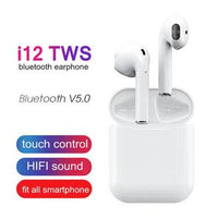 i12 TWS Wireless Earbuds – True Wireless Stereo, HD Sound, Bluetooth Earphones with Charging Case