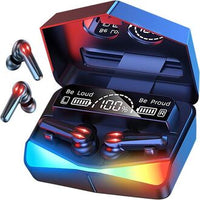 M28 Gaming Wireless Earbuds Bluetooth 5.3 – Ultra Low Latency TWS Headphones with Mirror LED Display, Type-C Fast Charge, IPX7 Waterproof & Deep Bass Mic for Gaming/Music