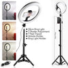 26cm Ring Light Kit with 7ft Aluminum Tripod, Mobile Phone Holder – 3 Color LED Lighting for Video & Photography