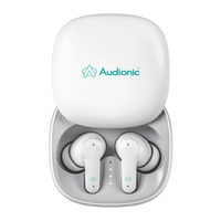 Audionic Airbud 550 TWS Wireless Earbuds, Quad Mic ENC Environmental Noise Cancellation, 45ms Low Latency Gamer Earphones, IPX4 Sweatproof with Sliding Charging Case for Android/iOS