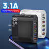 3.1A 5-Port USB Wall Charger with PD & QC 3.0 Fast Charging Adapter for Xiaomi, iPhone 13 & Samsung Smartphones