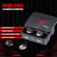 M90 Bluetooth Earbuds – Deep Bass, Noise Reduction, True Wireless Stereo with Charging Case