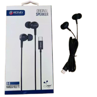 Ronin R-9 Type-C Wired Handsfree Earphones – Crystal Clear Sound with Inline Microphone