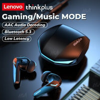 Original Lenovo Thinkplus GM2 Pro Bluetooth 5.3 Gaming Earbuds - Low Latency Wireless Headphones with Dual Mode, Active Noise Reduction & HD Mic - IPX5 Waterproof Gamer Earphones